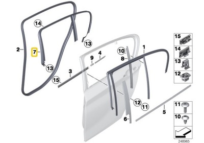 BMW F20 GAUBTAS STIKLAI DURYS KAIRYSIS GAL. 51347241203 OE 