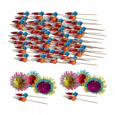 100 szt. Kolorowe papierowe wykałaczki