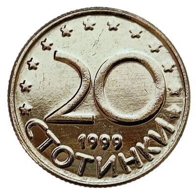 BUŁGARIA 20 STOTINEK 1999 KOŃ MENNICZA