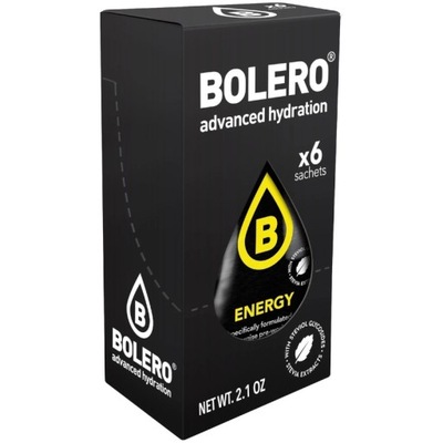 6x Bolero Energy Instat Drink Koncentracja Energia Bez Dodatku Cukru 10 g