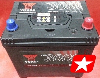 YUASA YBX3005 АКУМУЛЯТОР 60AH 450A P+