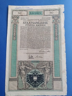 Austria 6-a obligacja (wojenna) 50 koron z 1917 r