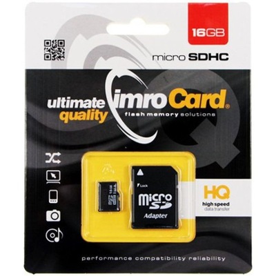 Karta pamięci IMRO microSDHC 16GB micro adapter SD