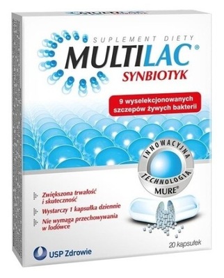 Multilac synbiotyk mikroflora 9 szczepów 20tabl.