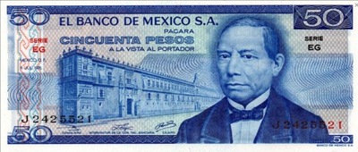 Meksyk 50 Peso Juarez 1976 P-65b