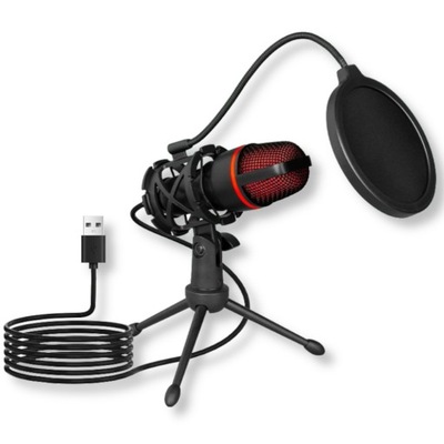 Mikrofon do Komputera Gamingowy USB Studyjny RGB