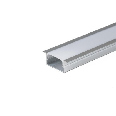 Profil Aluminiowy V-TAC 2mb Anodowany, Klosz Mleczny, Wpuszczany, Na dwie t