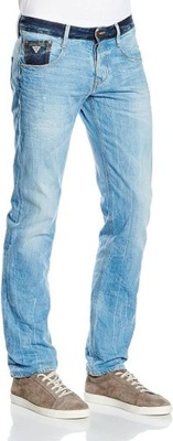 Spodnie GUESS męskie jeansy proste niebieskie W28
