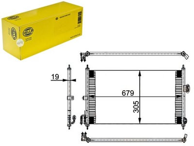 Конденсатор радиатор кондиционера hella dn5201 7403 фото №1