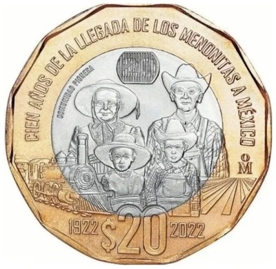 Meksyk 20 peso Mennonici 2022
