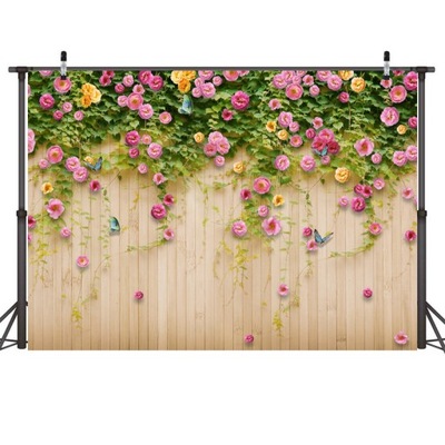 TŁO tła fotograficzne Kwiaty Ściana Impreza Ślubna 250 x 180 cm