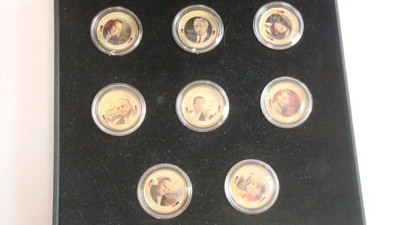 Niemcy zestaw 8 monet Kanclerze + kasetka