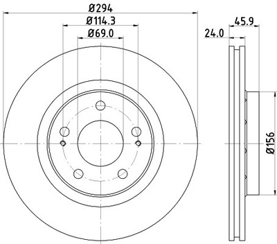 HELLA 8DD 355 111-571 DISCO DE FRENADO  