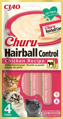 INABA CAT CHURU HAIRBALL CHICKEN 4x14g (56g)