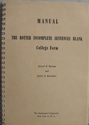 Manual the Rotter Incomplete Sentences Blank