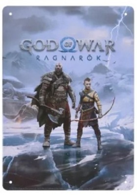 GOD OF WAR RAGNAROK METALOWY PLAKAT