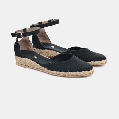 Espadryle płaskie SPOTYKANKA CZARNY DZ01 42