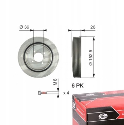 КОЛЕСО ШКІВ GATES DO CITROEN C15 1.9