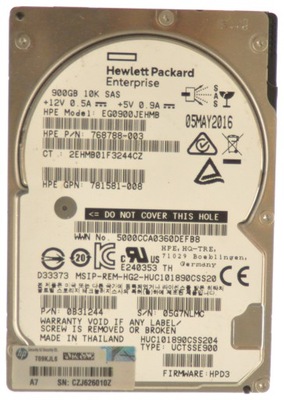 Dysk HDD Hewlett Packard 900GB 10K SAS EG0900JEHMB
