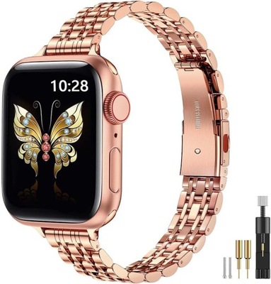 BRANSOLETA STALOWA ROSE GOLD DO APPLE WATCH 42/44MM