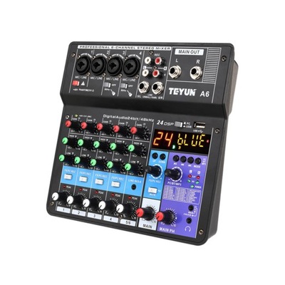 A6 6CH Protable Mini Mixer Audio Console with