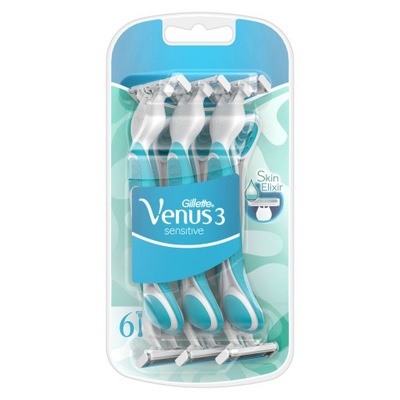 GILLETTE Venus 3 Sensitive maszynki do golenia dla kobiet damskie 6 szt.