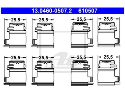 13.0460-0507.2 ATE KOMPLEKTAS INST. TRINKELIŲ HAM. OPEL P./T. MOVANO 2,3 CDTI 