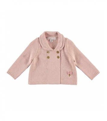 Sweter rozpinany dziecięcy bawełniany różowy Emily r.12-18m