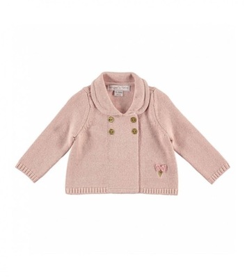 Sweter rozpinany dziecięcy bawełniany różowy Emily r.6-12m