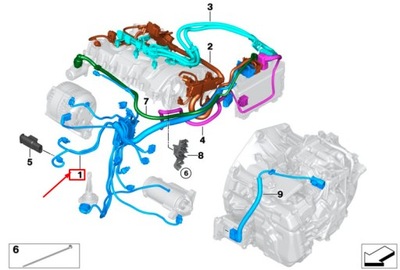 Mini cooper f56 двигун кабель harness 12538617707 8617707 фото №1