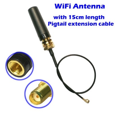 WiFi Antenna 2.4G U.FL/IPX to SMA Pigtail Antenna