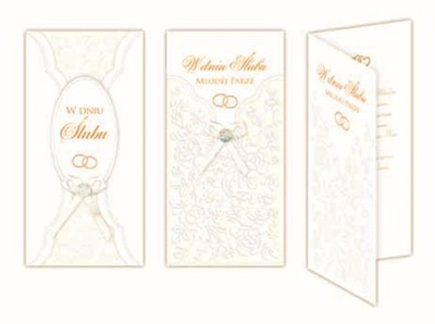 KARNET z OKAZJI ŚLUBU biały DEKORACYJNY z kopertą EXCLUSIVE kartka ŚLUBNA