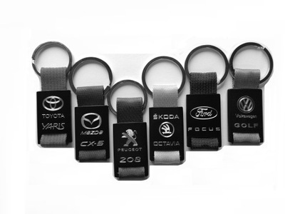 KEYRING TOYOTA NISSAN MAZDA HONDA DACIA MERCEDES VOLVO RENAULT FIAT ENGRAVER  