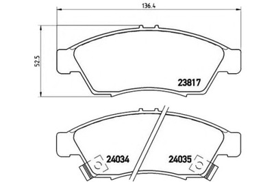 КОЛОДКИ ТОРМОЗНЫЕ SUZUKI LIANA 01- BREMBO