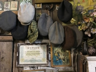 PRL stara czapka kaszkiet beret nakrycie głowy oryginał vintage