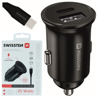 SWISSTEN ŁADOWARKA 1xUSB-A 1x USB-C + kabel USB-C