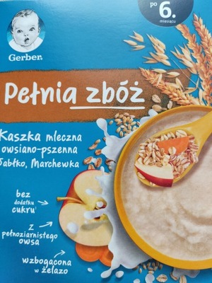 Gerber Pełnia Zbóż kaszka jabłko-marchewka 200g