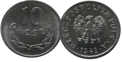 [10002] Polska 10 gr 1949 r. AL st. 1