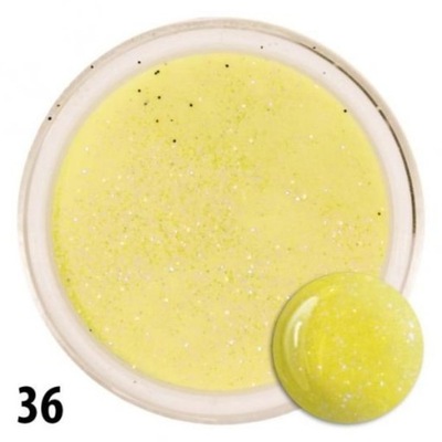 Akryl 36 kolorowy proszek akrylowy 4g zółty z brok