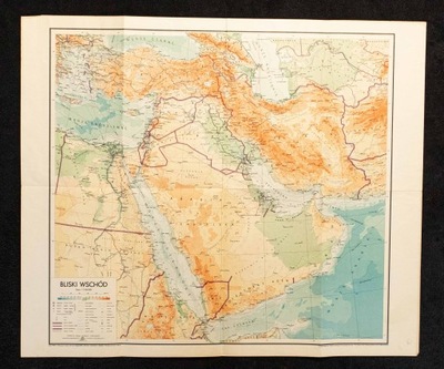 STARA MAPA - BLISKI WSCHÓD, PÓŁWYSEP ARABSKI 1955