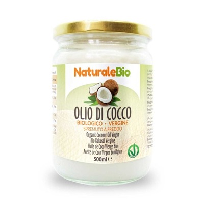 NaturaleBio Olio Di Cocco Olej biologiczny kokosowy nierafinowany Sri Lanka