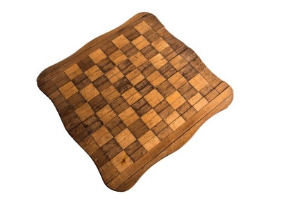 Stara drewniana składana szachownica intarsje