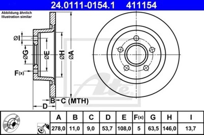 24.0111-0154.1 DISKU HAM.TYL FORD TOURNEO CONNECT 02- 