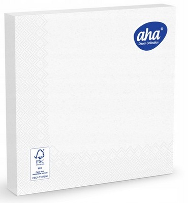 AHA SERWETKI PAPIEROWE 20SZT 33x33 BIAŁE