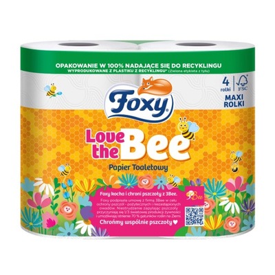 FOXY Love the bee Papier Toaletowy 4 rolki