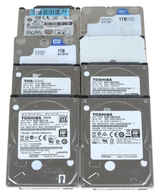 PAKIET USZKODZONYCH DYSKÓW HDD 2.5 CALA 8 SZT.