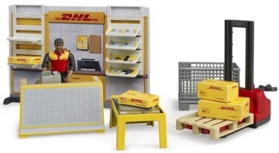 Zabawka Centrum logistyczne DHL paczkomat wózek logistyczny Kurier