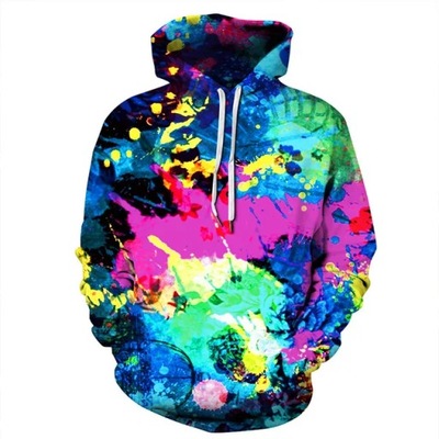 New Paint Splatter Tie-dye D Print Hoodie Sweatshi