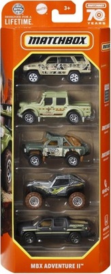 MBX ADVENTURE II autka pięciopak zestaw MATCHBOX 5-PACK