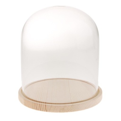 Wooden Glass Dome with Wooden Base loche Glass C